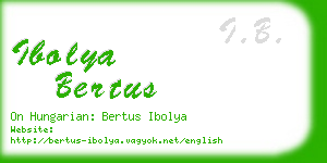ibolya bertus business card